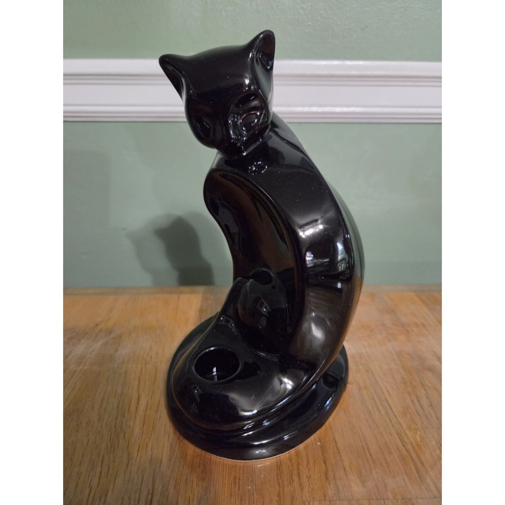 Yankee Candle Ceramic Black Cat Taper Candle Holder Halloween